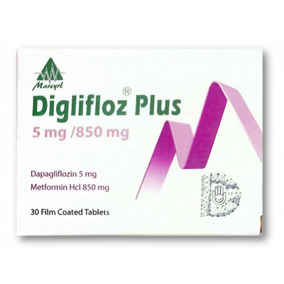 DIGLIFLOZ PLUS 5 / 850 MG ( DAPAGLIFLOZIN / METFORMIN ) 30 FILM-COATED TABLETS